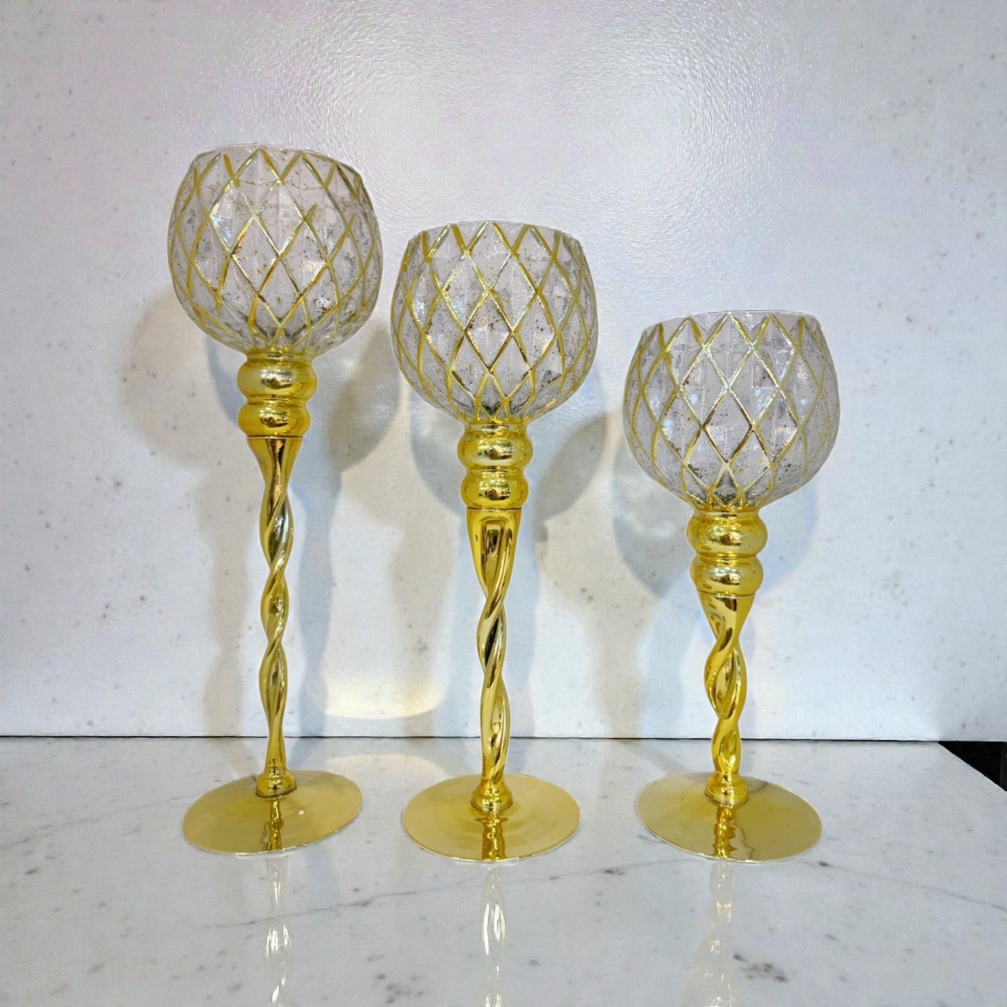 Set de candelabros de cristal