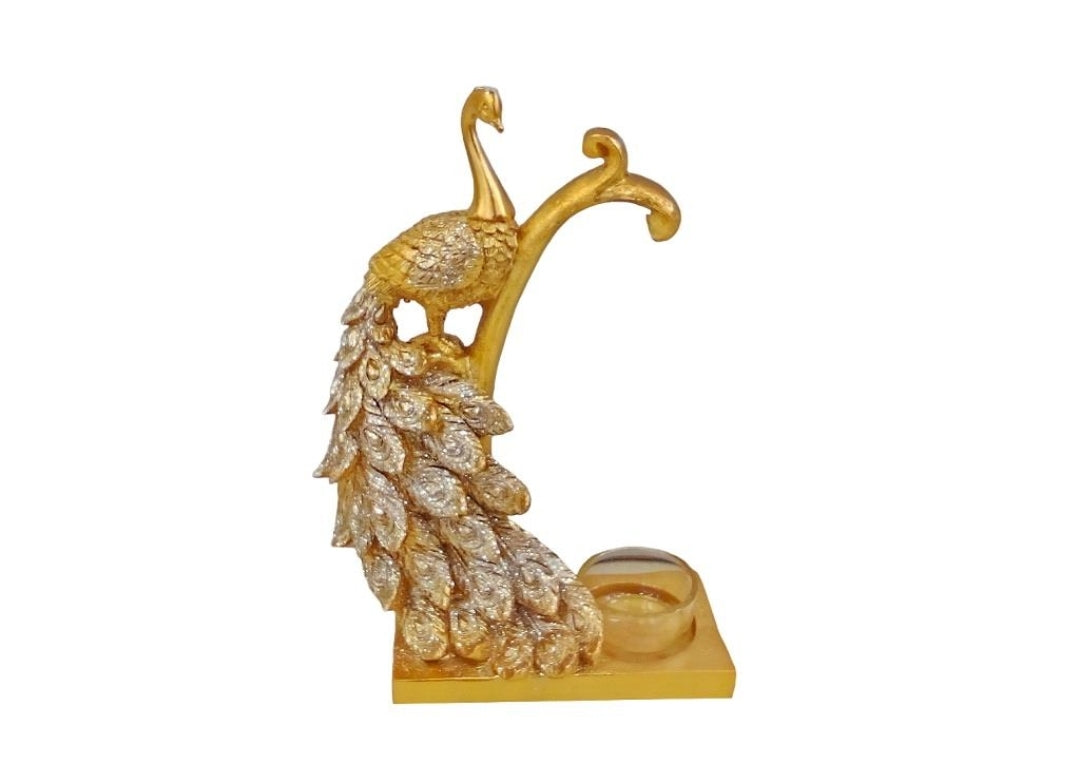 Porta vela pavo real