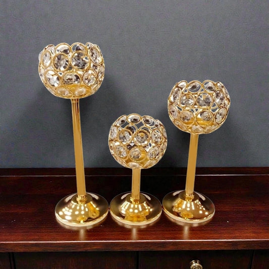 Candelabro De Metal Set De 3 Pzas