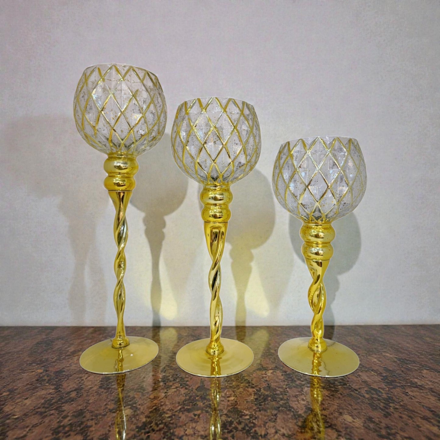 Set de candelabros de cristal