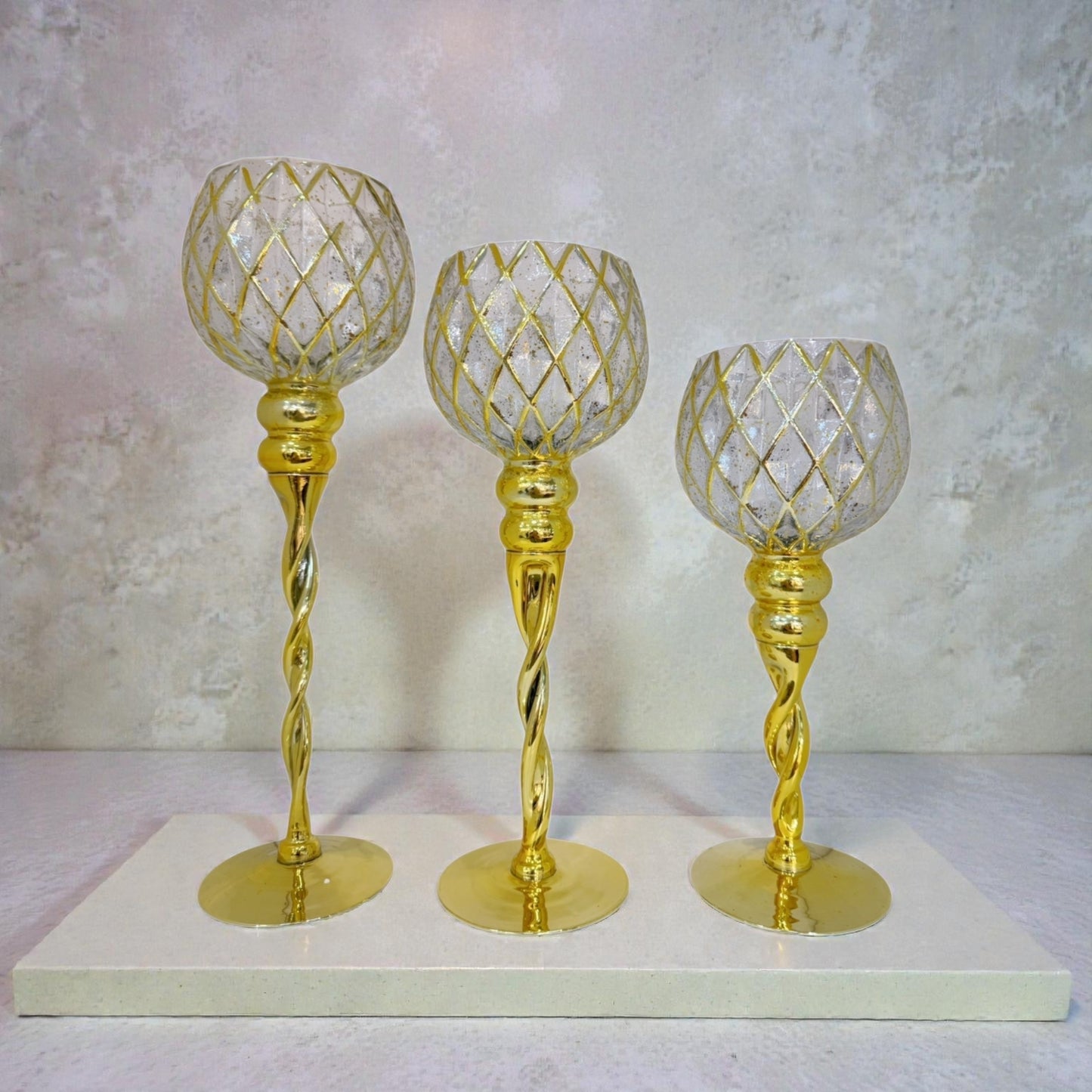 Set de candelabros de cristal