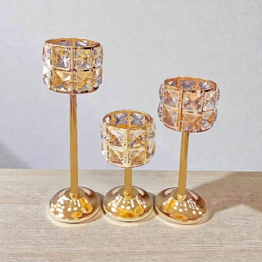 Candelabro De Metal Set De 3 Pzas