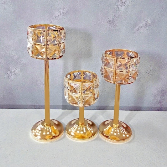 Candelabro De Metal Set De 3 Pzas