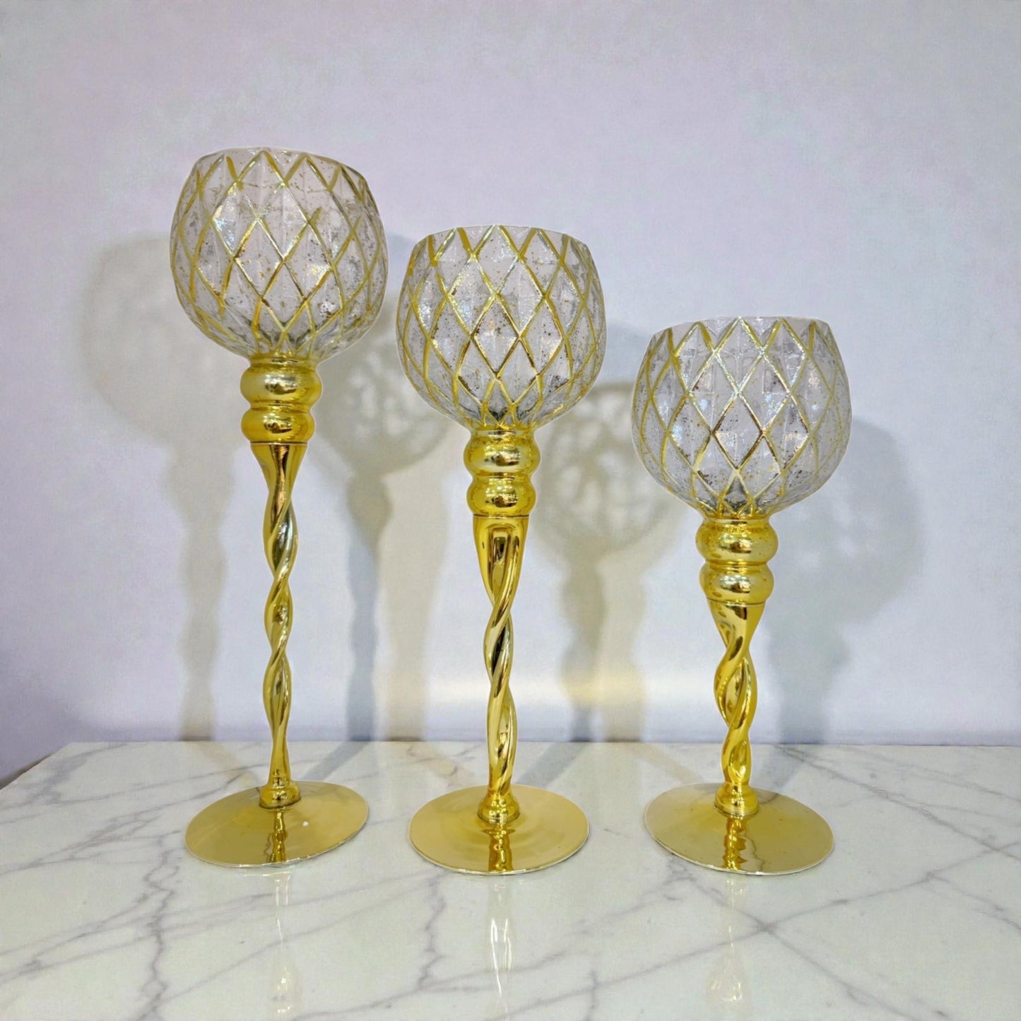 Set de candelabros de cristal
